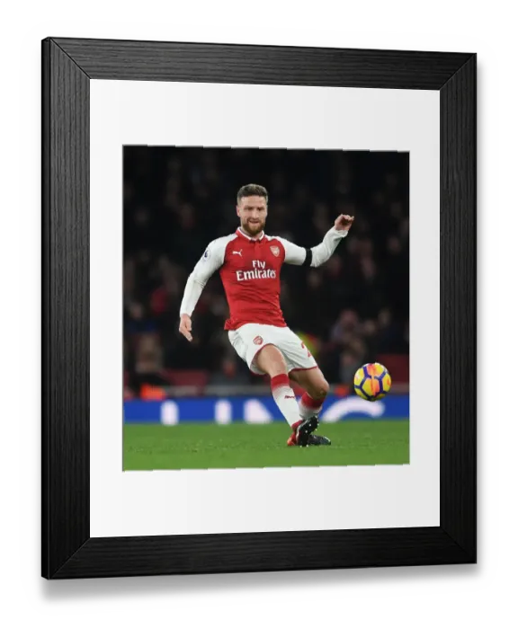 Framed Print : Shkodran Mustafi's Unwavering Concentration: Arsenal's Triumph Over Huddersfield Town, 2017-18 Premier League