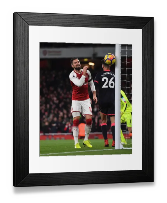 Framed Print : Arsenal's Giroud Shines in Premier League Clash Against Huddersfield