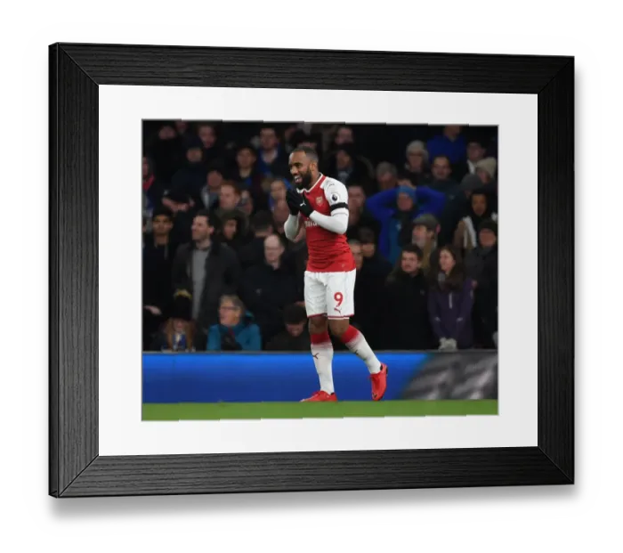 Framed Print : Alex Lacazette Scores First Arsenal Goal: Arsenal v Huddersfield Town, Premier League 2017-18