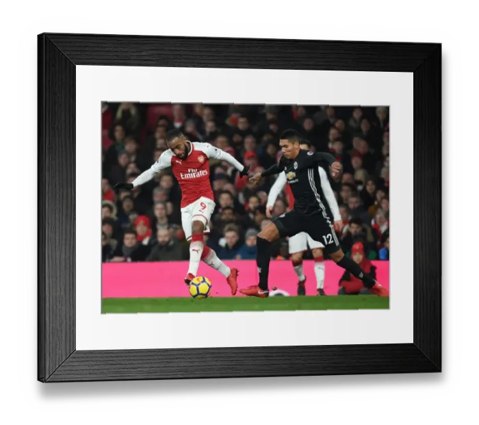 Framed Print : Alex Lacazette Outmaneuvers Chris Smalling: Arsenal vs Manchester United, Premier League 2017-18 Framed Print : Alex Lacazette Outmaneuvers Chris Smalling: Arsenal vs Manchester United, Premier League 2017-18