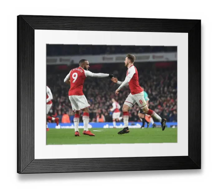 Framed Print : Alexis Lacazette and Aaron Ramsey Celebrate Goal: Arsenal vs Manchester United, Premier League 2017-18 Framed Print : Alexis Lacazette and Aaron Ramsey Celebrate Goal: Arsenal vs Manchester United, Premier League 2017-18