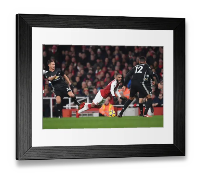 Framed Print : Arsenal vs Manchester United: Lacazette Foul by Matic (2017-18 Premier League)