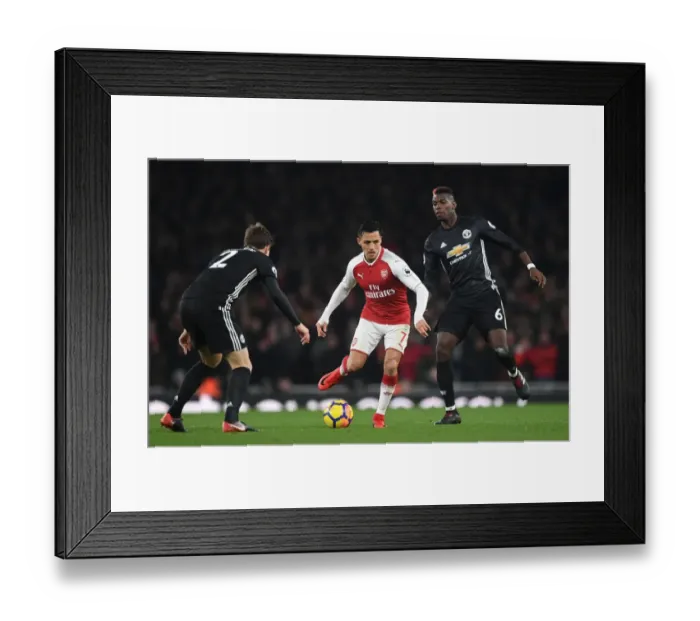 Framed Print : Clash of the Titans: Sanchez vs. Pogba - Arsenal vs. Manchester United, Premier League 2017-18 Framed Print : Clash of the Titans: Sanchez vs. Pogba - Arsenal vs. Manchester United, Premier League 2017-18