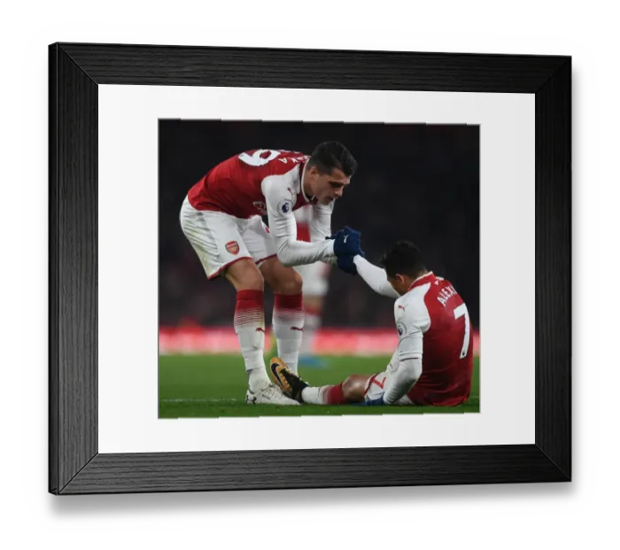 Framed Print : Xhaka and Sanchez: Intense Moment at Arsenal vs Manchester United (2017-18) Framed Print : Xhaka and Sanchez: Intense Moment at Arsenal vs Manchester United (2017-18)