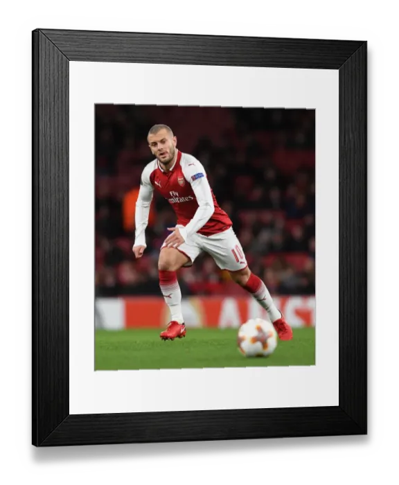 Framed Print : Jack Wilshere in Action: Arsenal vs BATE Borisov, UEFA Europa League 2017-18