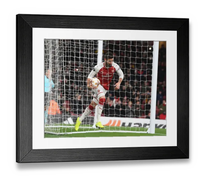 Framed Print : Five-Goal Blitz: Olivier Giroud's Unforgettable Night as Arsenal Thrashes BATE Borisov in Europa League