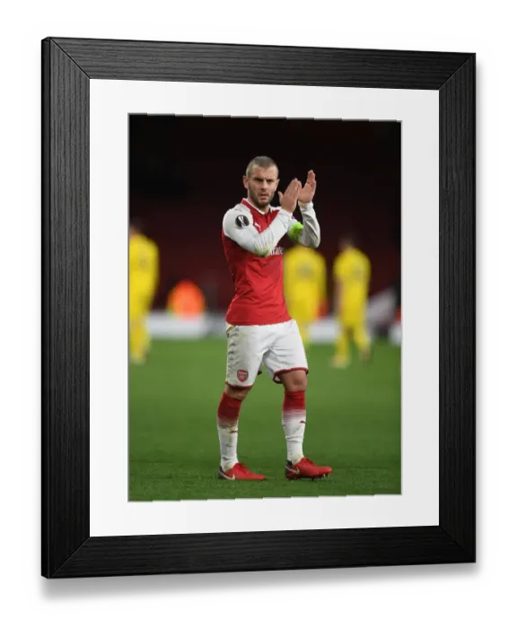 Framed Print : Jack Wilshere Celebrates with Arsenal Fans after Europa League Victory over BATE Borisov Framed Print : Jack Wilshere Celebrates with Arsenal Fans after Europa League Victory over BATE Borisov