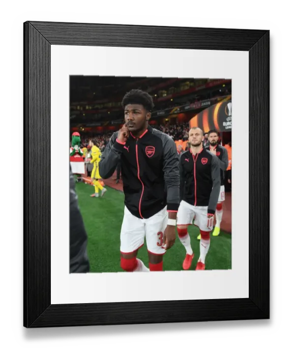 Framed Print : Ainsley Maitland-Niles: Arsenal FC's Readiness - Arsenal v BATE Borisov, UEFA Europa League (2017-18)