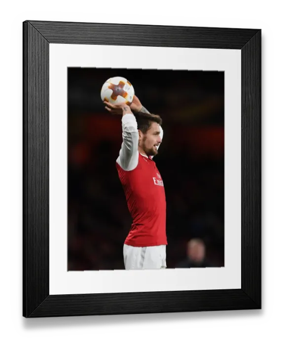 Framed Print : Mathieu Debuchy in Action for Arsenal against BATE Borisov, UEFA Europa League 2017-18