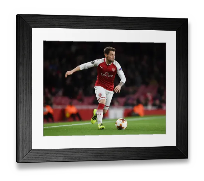 Framed Print : Mathieu Debuchy: Arsenal's Defensive Force in Europa League Clash Against BATE Borisov (2017-18)
