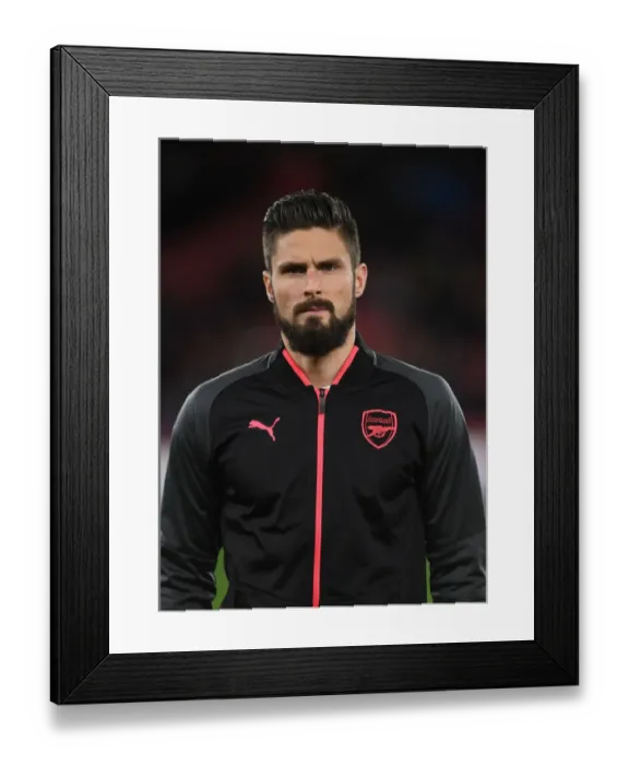 Framed Print : Arsenal's Olivier Giroud Readies for BATE Borisov Clash in Europa League Framed Print : Arsenal's Olivier Giroud Readies for BATE Borisov Clash in Europa League