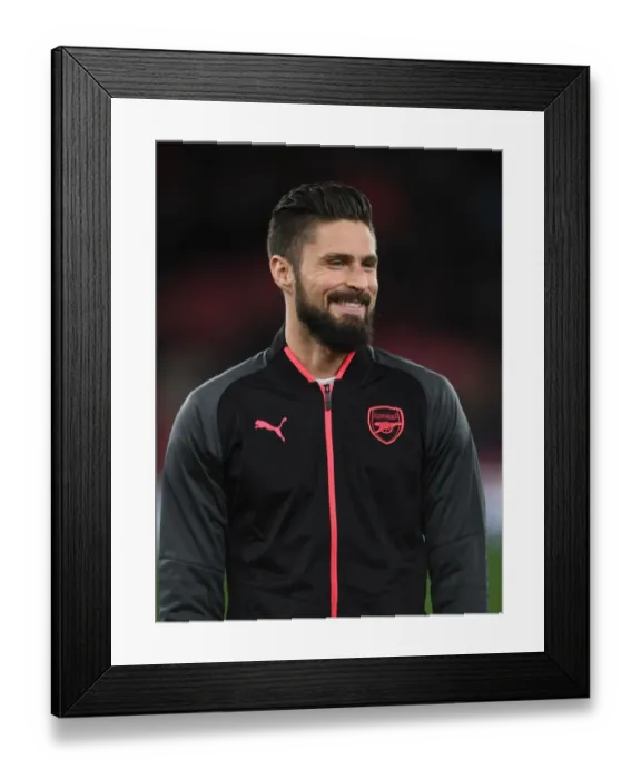 Framed Print : Arsenal's Olivier Giroud Readies for Europa League Clash Against BATE Borisov Framed Print : Arsenal's Olivier Giroud Readies for Europa League Clash Against BATE Borisov