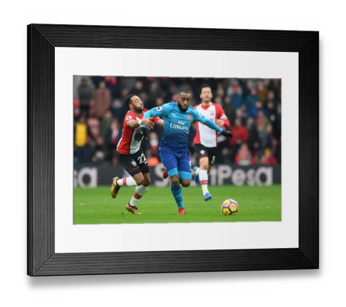 Framed Print : Lacazette vs. Redmond: A Premier League Showdown at St. Mary's