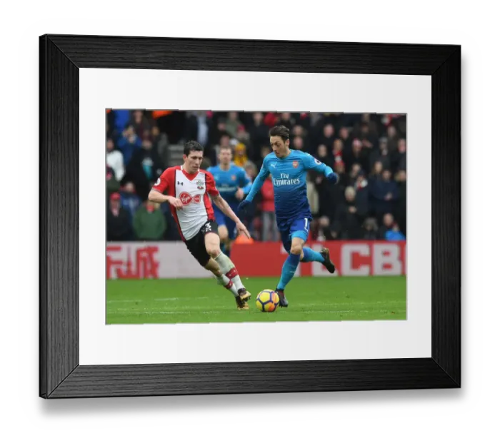 Framed Print : Clash of Midfielders: Ramsey vs. Hojbjerg - Southampton vs. Arsenal, Premier League 2017-18
