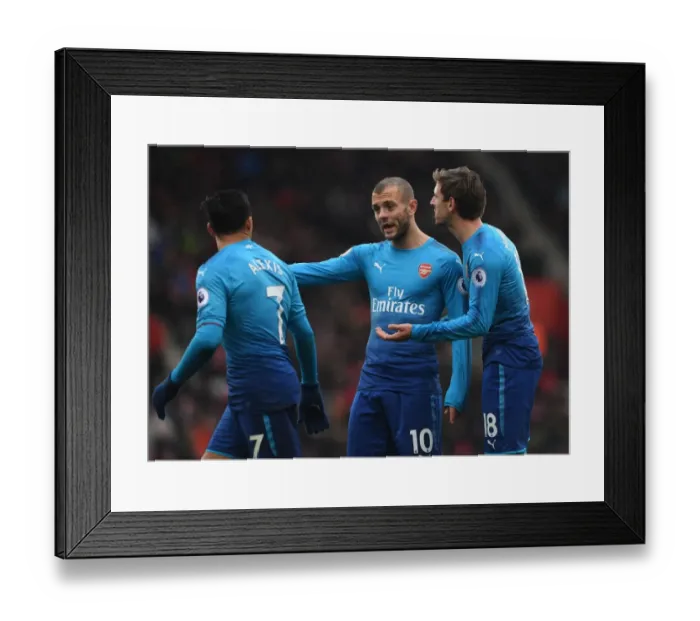 Framed Print : Arsenal's Sanchez, Wilshere, and Monreal in Action against Southampton (2017-18) Framed Print : Arsenal's Sanchez, Wilshere, and Monreal in Action against Southampton (2017-18)