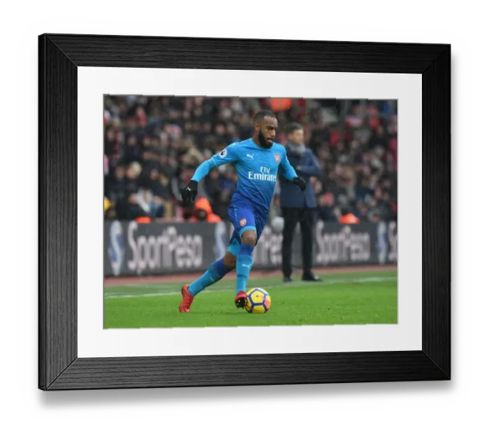 Framed Print : Alex Lacazette in Action: Southampton vs Arsenal, Premier League Framed Print : Alex Lacazette in Action: Southampton vs Arsenal, Premier League
