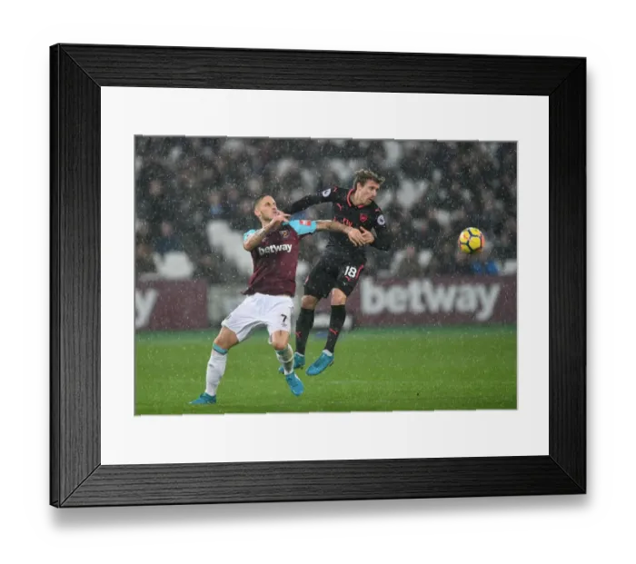 Framed Print : Monreal vs Arnautovic: Heading Battle at London Stadium - West Ham United vs Arsenal, Premier League 2017-18 Framed Print : Monreal vs Arnautovic: Heading Battle at London Stadium - West Ham United vs Arsenal, Premier League 2017-18