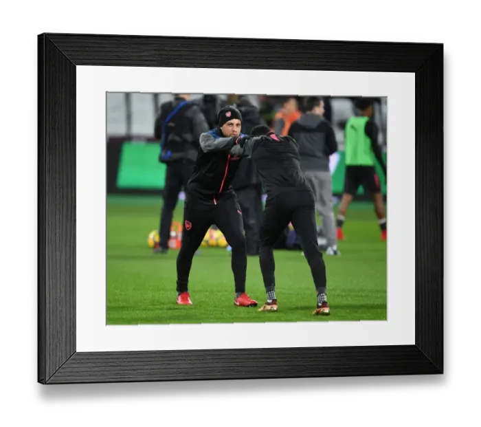 Framed Print : Arsenal's Coquelin and Lacazette Prepare for West Ham Clash in Premier League Framed Print : Arsenal's Coquelin and Lacazette Prepare for West Ham Clash in Premier League