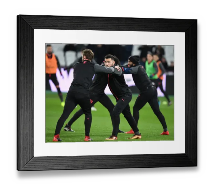 Framed Print : Arsenal Players Calum Chambers and Sead Kolasinac Before West Ham United Clash (2017-18) Framed Print : Arsenal Players Calum Chambers and Sead Kolasinac Before West Ham United Clash (2017-18)