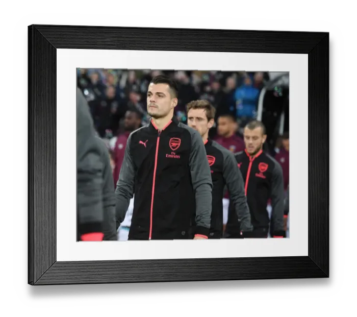 Framed Print : Granit Xhaka: Arsenal Star Before West Ham United Clash (2017-18)
