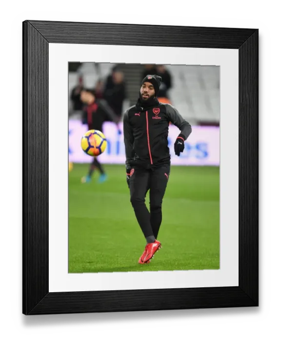 Framed Print : Alex Lacazette: Arsenal Forward Gears Up for West Ham United Clash (2017-18)