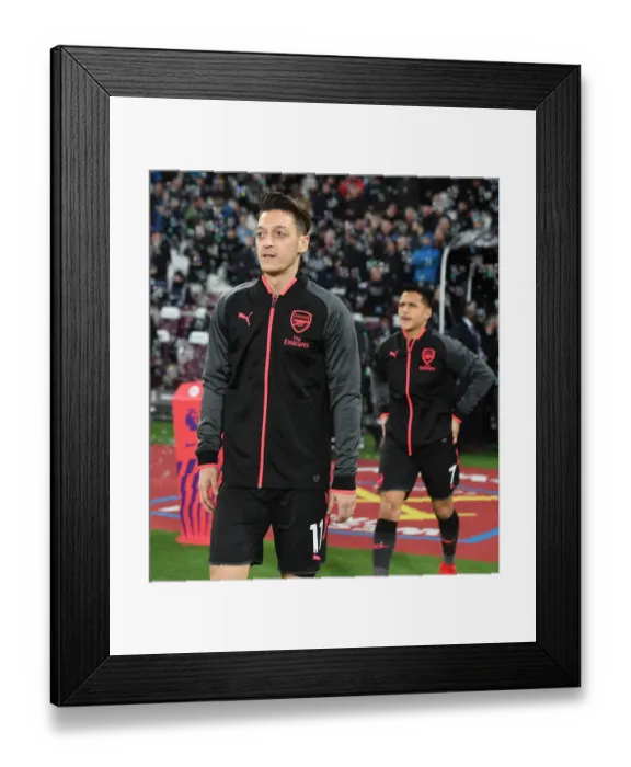 Framed Print : Mesut Ozil: Pre-Match Focus at London Stadium (West Ham United vs Arsenal, 2017-18)