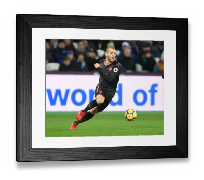 Framed Print : Jack Wilshere in Action: Premier League Clash between Arsenal and West Ham (2017-18)