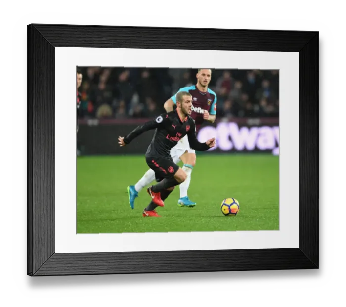 Framed Print : Jack Wilshere in Action: West Ham United vs Arsenal, Premier League 2017-18