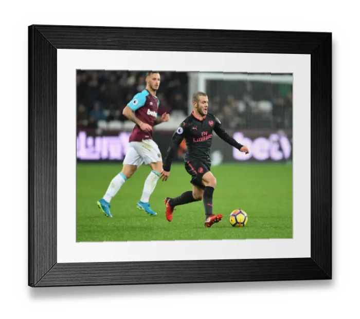 Framed Print : Jack Wilshere in Action: Arsenal vs. West Ham (2017-18) - Premier League Showdown