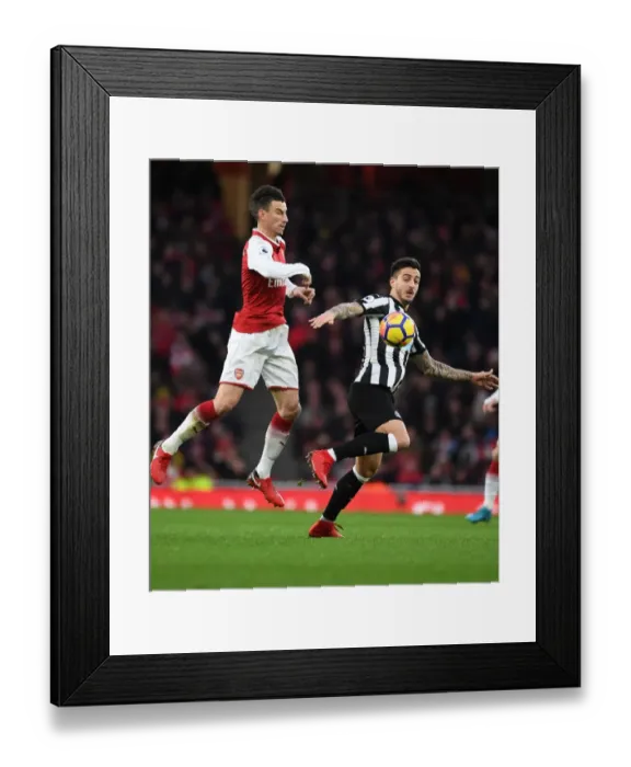 Framed Print : Clash at Emirates: Koscielny vs Joselu - Arsenal vs Newcastle United, Premier League 2017-18 Framed Print : Clash at Emirates: Koscielny vs Joselu - Arsenal vs Newcastle United, Premier League 2017-18