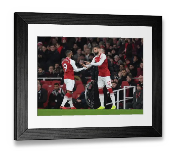 Framed Print : Lacazette and Giroud: A Heartwarming Moment of Camaraderie during Arsenal vs. Newcastle United (2017-18) Framed Print : Lacazette and Giroud: A Heartwarming Moment of Camaraderie during Arsenal vs. Newcastle United (2017-18)