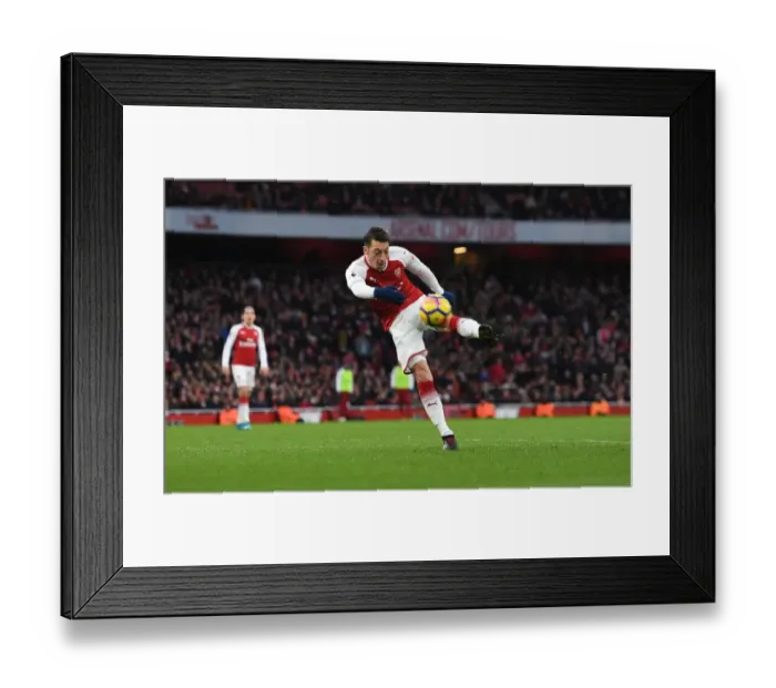 Framed Print : Mesut Ozil Scores: Arsenal's Victory Against Newcastle United, Premier League 2017-18