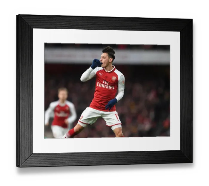 Framed Print : Mesut Ozil's Game-Winning Goal: Arsenal's Triumph Over Newcastle United, Premier League 2017-18