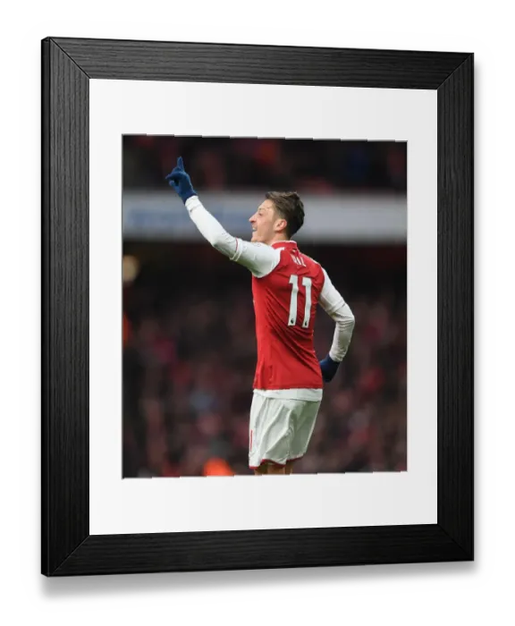 Framed Print : Mesut Ozil's Game-Winning Goal: Arsenal vs Newcastle United, Premier League 2017-18