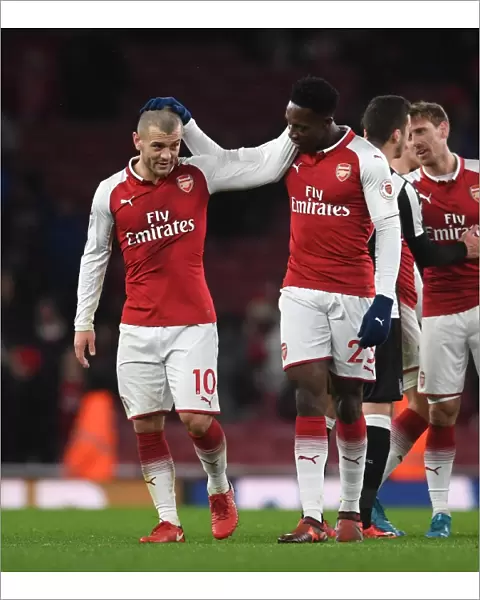 Arsenal Duo Jack Wilshere and Danny Welbeck Celebrate Victory Over Newcastle United