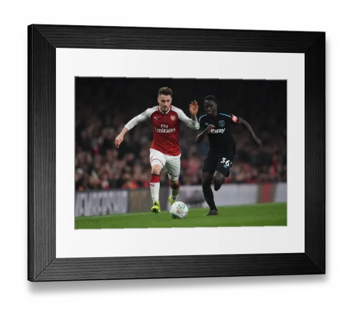 Framed Print : Debuchy vs Quina: Battle in the Carabao Cup Quarterfinal - Arsenal vs West Ham United