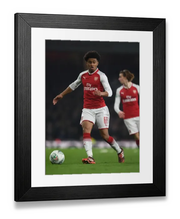 Framed Print : Reiss Nelson in Action: Arsenal vs. West Ham United, Carabao Cup Quarterfinals