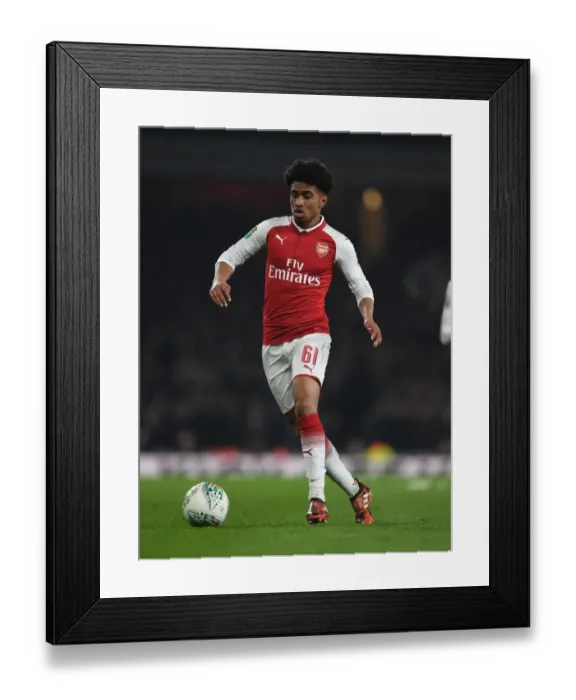 Framed Print : Reiss Nelson in Action: Arsenal vs. West Ham United - Carabao Cup Quarterfinals