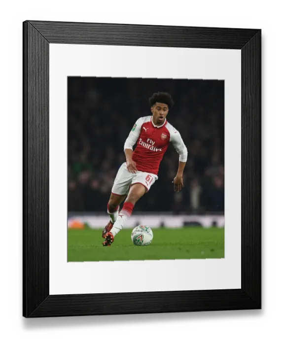Framed Print : Reiss Nelson in Action: Arsenal vs. West Ham United - Carabao Cup Quarterfinals