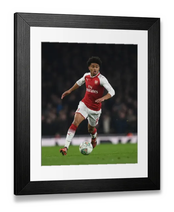 Framed Print : Reiss Nelson in Action: Arsenal vs. West Ham United - Carabao Cup Quarterfinals