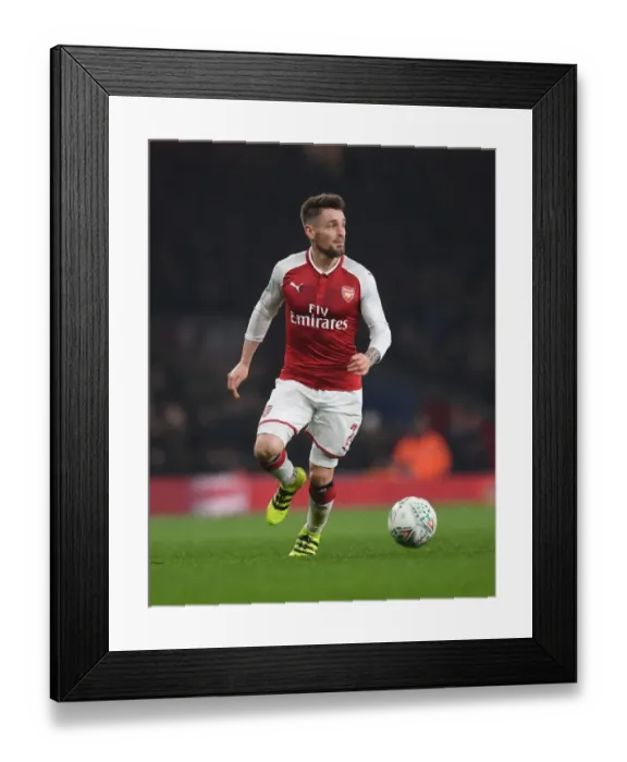 Framed Print : Mathieu Debuchy in Action: Arsenal vs West Ham United, Carabao Cup Quarterfinal