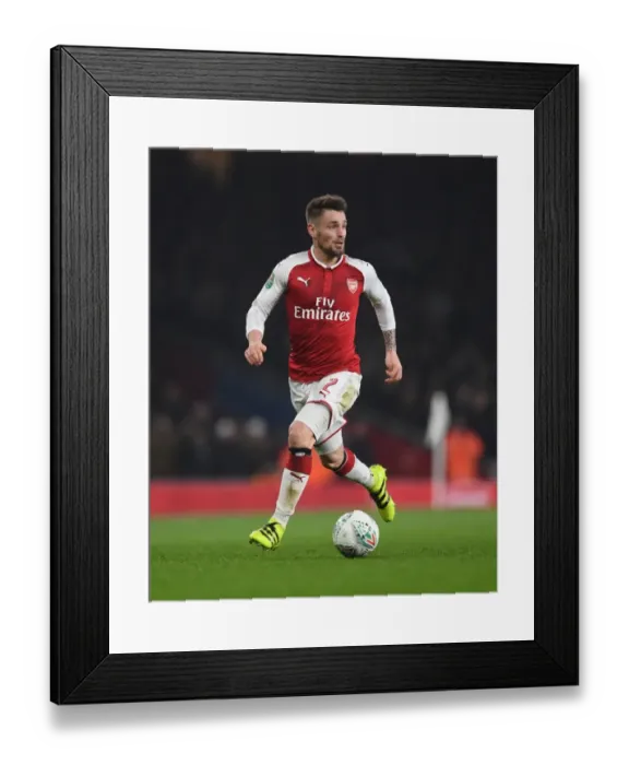Framed Print : Mathieu Debuchy in Action: Arsenal vs. West Ham United, Carabao Cup Quarterfinal