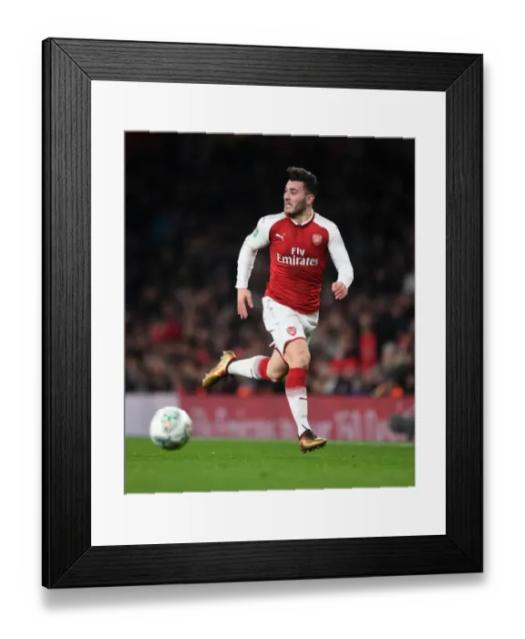 Framed Print : Sead Kolasinac in Action: Arsenal vs. West Ham United, Carabao Cup Quarterfinal