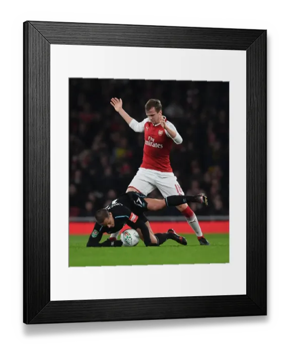 Framed Print : Holding vs. Hernandez: A Carabao Cup Showdown at the Emirates