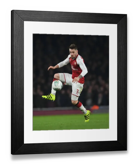 Framed Print : Mathieu Debuchy in Action: Arsenal vs. West Ham United - Carabao Cup Quarterfinals