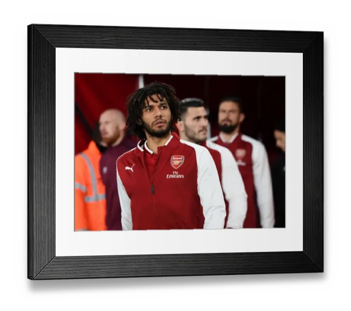 Framed Print : Mohamed Elneny: Arsenal's Focused Pre-Match Moment at Carabao Cup Quarterfinal vs West Ham United Framed Print : Mohamed Elneny: Arsenal's Focused Pre-Match Moment at Carabao Cup Quarterfinal vs West Ham United