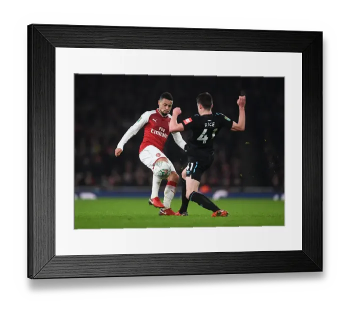 Framed Print : Clash of Midfielders: Coquelin vs. Rice in Carabao Cup Showdown Framed Print : Clash of Midfielders: Coquelin vs. Rice in Carabao Cup Showdown