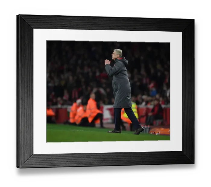 Framed Print : Arsene Wenger Leading Arsenal Against Liverpool, Premier League 2017-18
