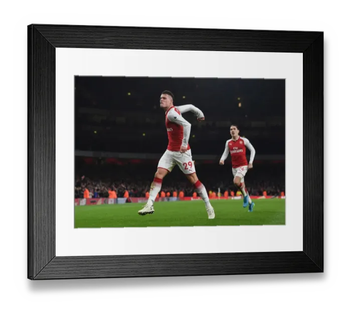 Framed Print : Xhaka's Brilliant Brace: Arsenal's Comeback Against Liverpool (2017-18)