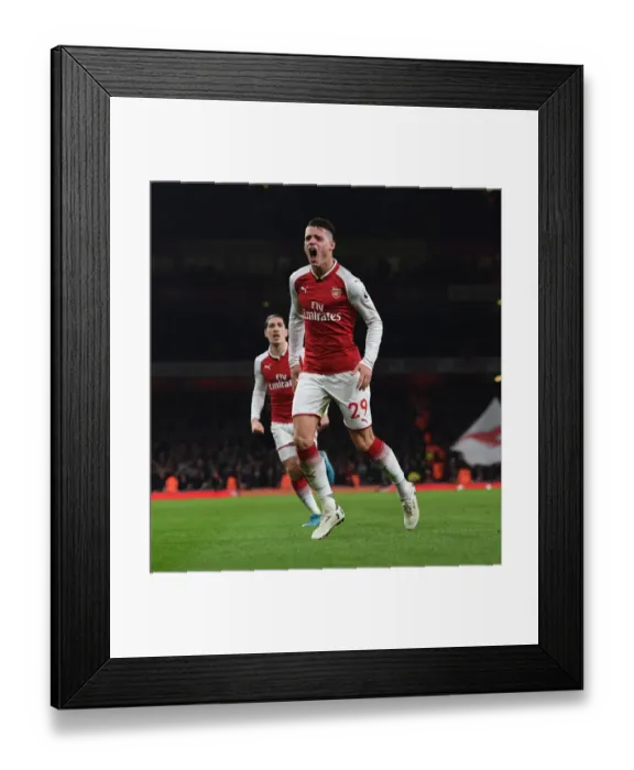 Framed Print : Granit Xhaka Scores Brace: Arsenal's Comeback Against Liverpool (2017-18) Framed Print : Granit Xhaka Scores Brace: Arsenal's Comeback Against Liverpool (2017-18)